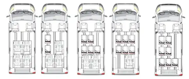 interiors of disabled vehicles buses